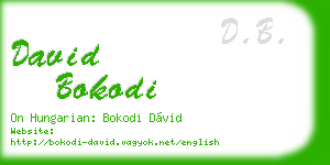 david bokodi business card